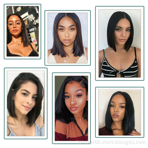 Wholesale Transparent HD Full Lace Bob Human Hair Lace Frontal Wigs For Black Women Brazilian Virgin Hair Lace Front Wig
